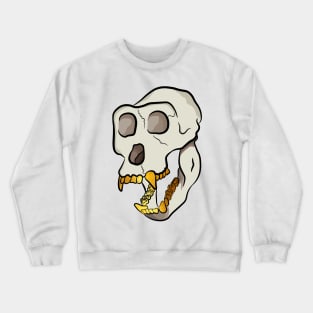 Monkey skull with gold teeth grills Crewneck Sweatshirt